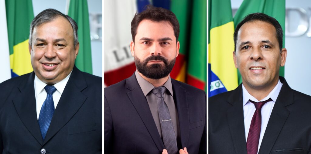 Os atuais vereadores Mário Sérgio, Anderson Miguel e Robson Frazão estão em uma mesma ação na Vara de Bambui por improvidade (Fotos: CMB)